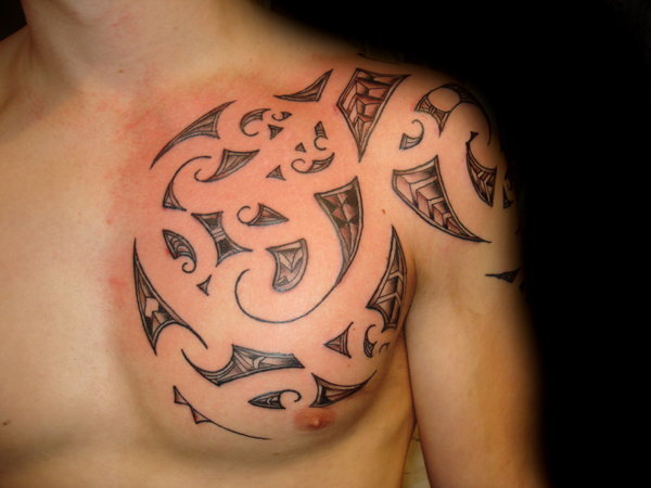 maori arm tattoos. Maori Inspired Arm and Chest