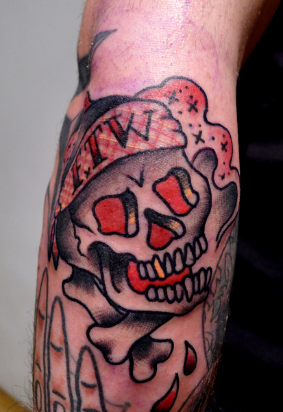 Traditional Skull And Crossbones Tattoo